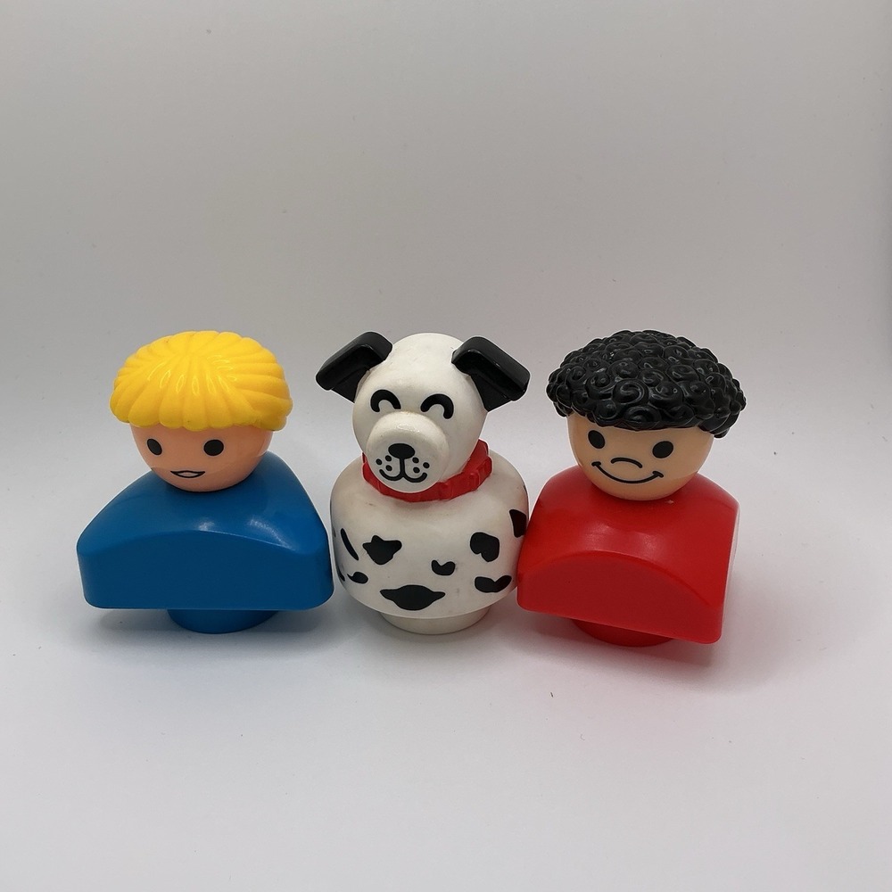 Vintage Fisher Price Vignette Lot Of‎ 3 Chunky Little People Toys Lucky Dog